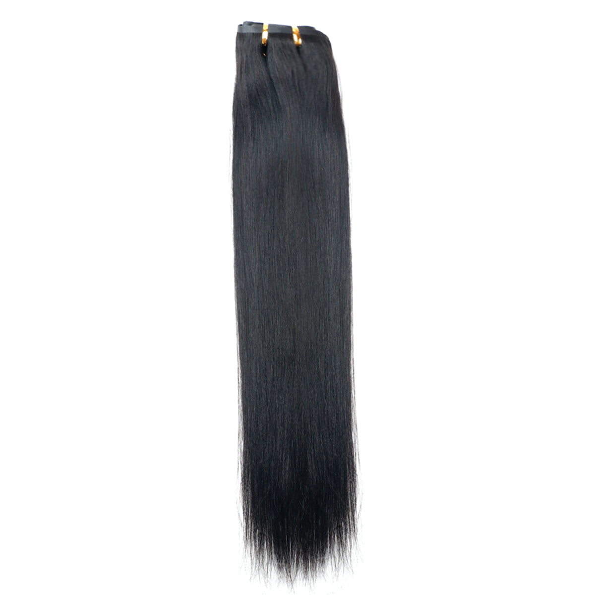 Yaki Straight Clip-in Hair Extensions – 100% Remy Human Hair, 240g (2 Pack), 20” Natural Black