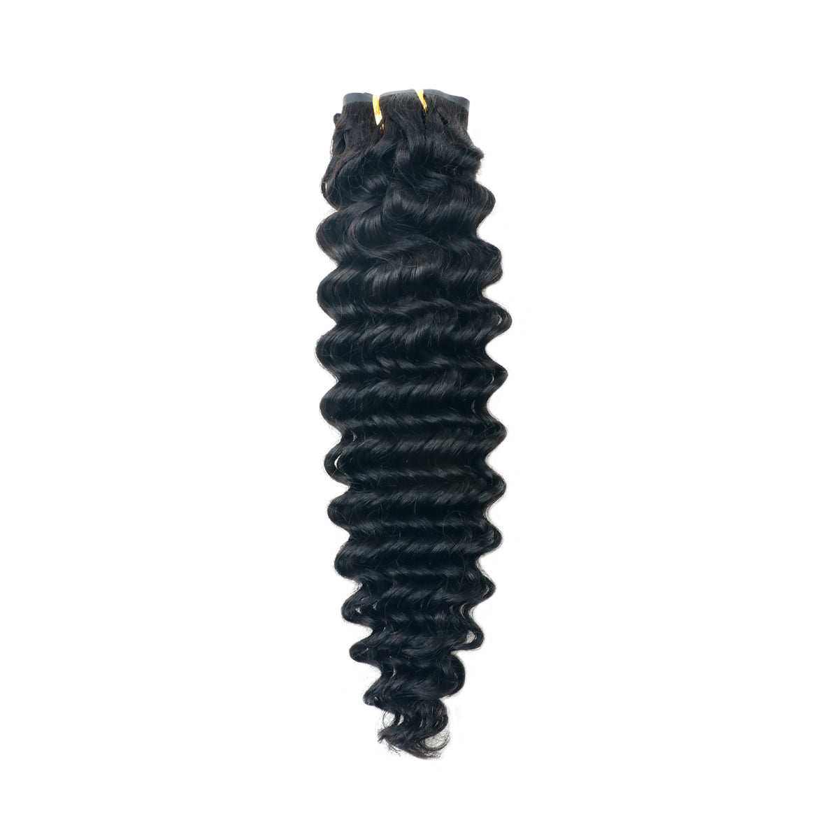Deep Wave Clip-in Hair Extensions – Real Human Hair, 2 Pack, 20inch,240g, Natural Black