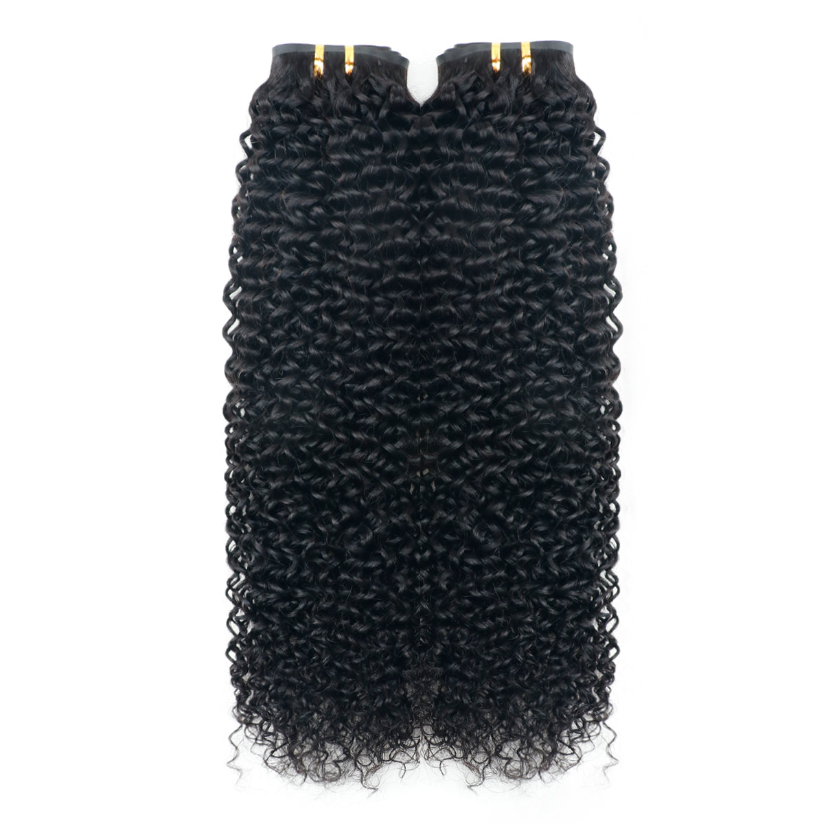Curly Clip-in Hair Extensions - Real Human Hair, 2 Pack, 240g, 20inch, Natural Black