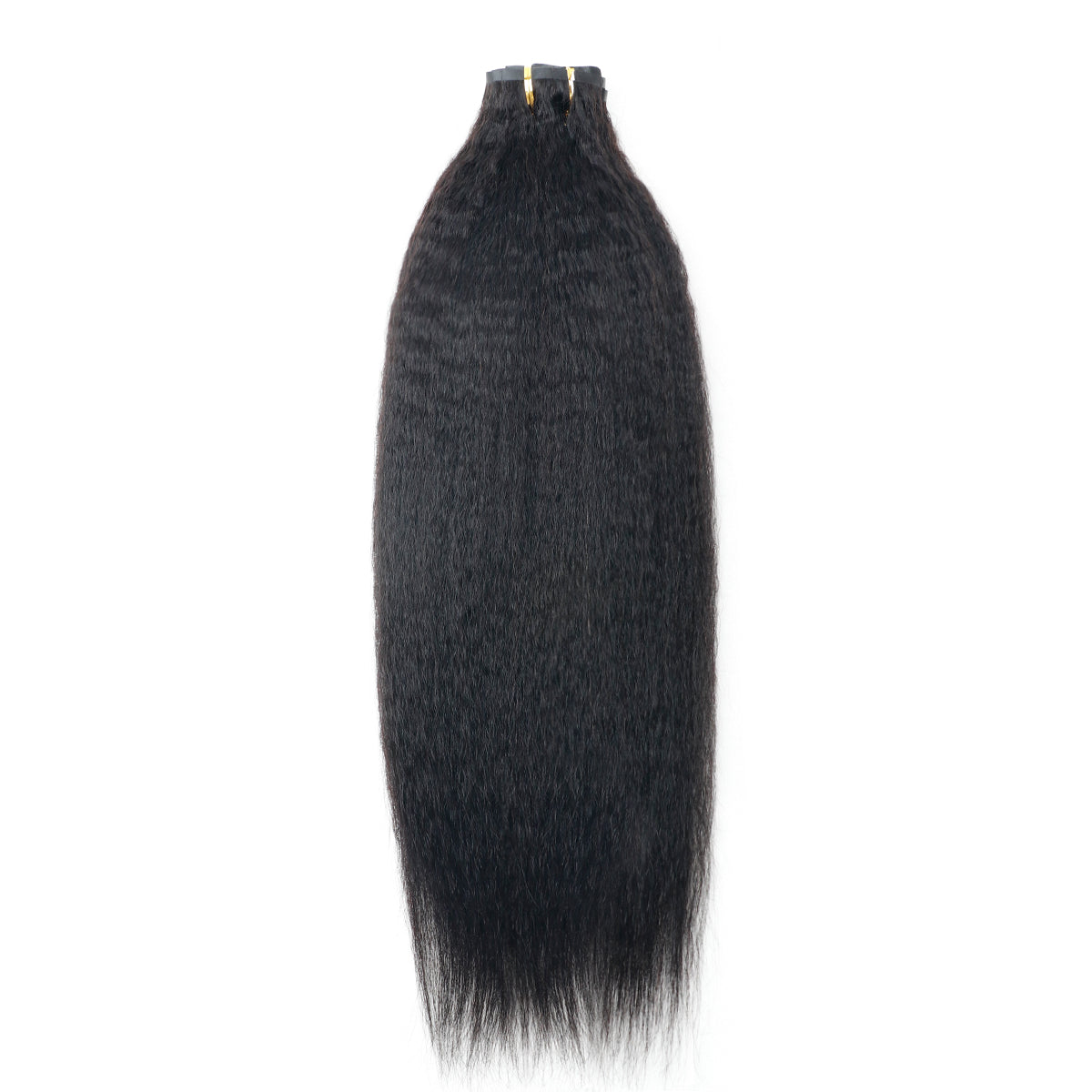 Kinky Straight Clip-in Hair Extensions – 100% Real Human Hair, 240g (2 Pack), 20” Natural Black