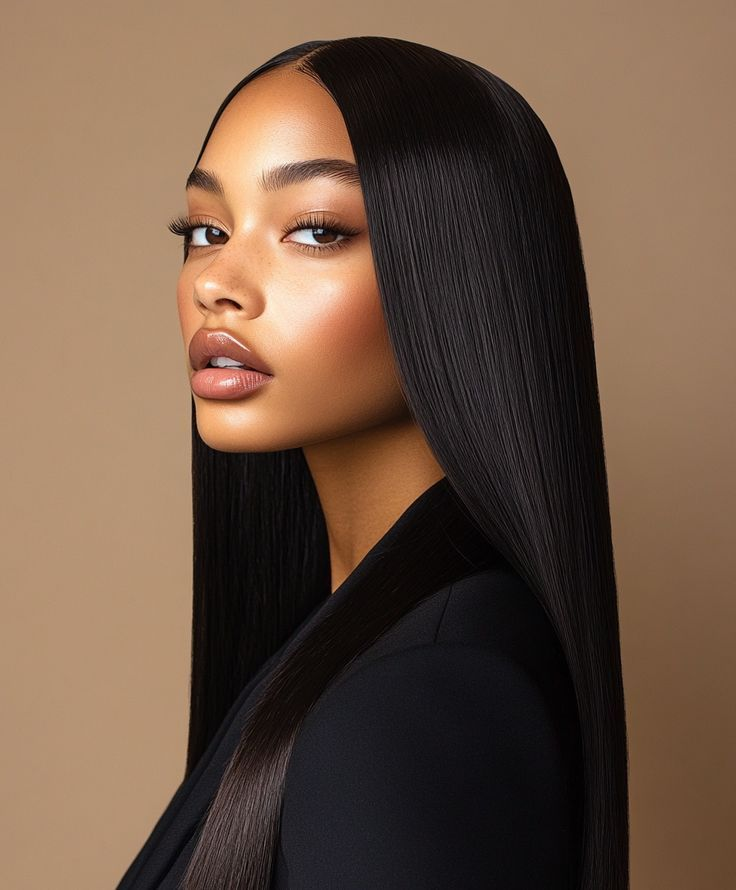 Straight Clip-in Hair Extensions – 100% Real Human Hair, 240g (2 Pack), 20” Natural Black