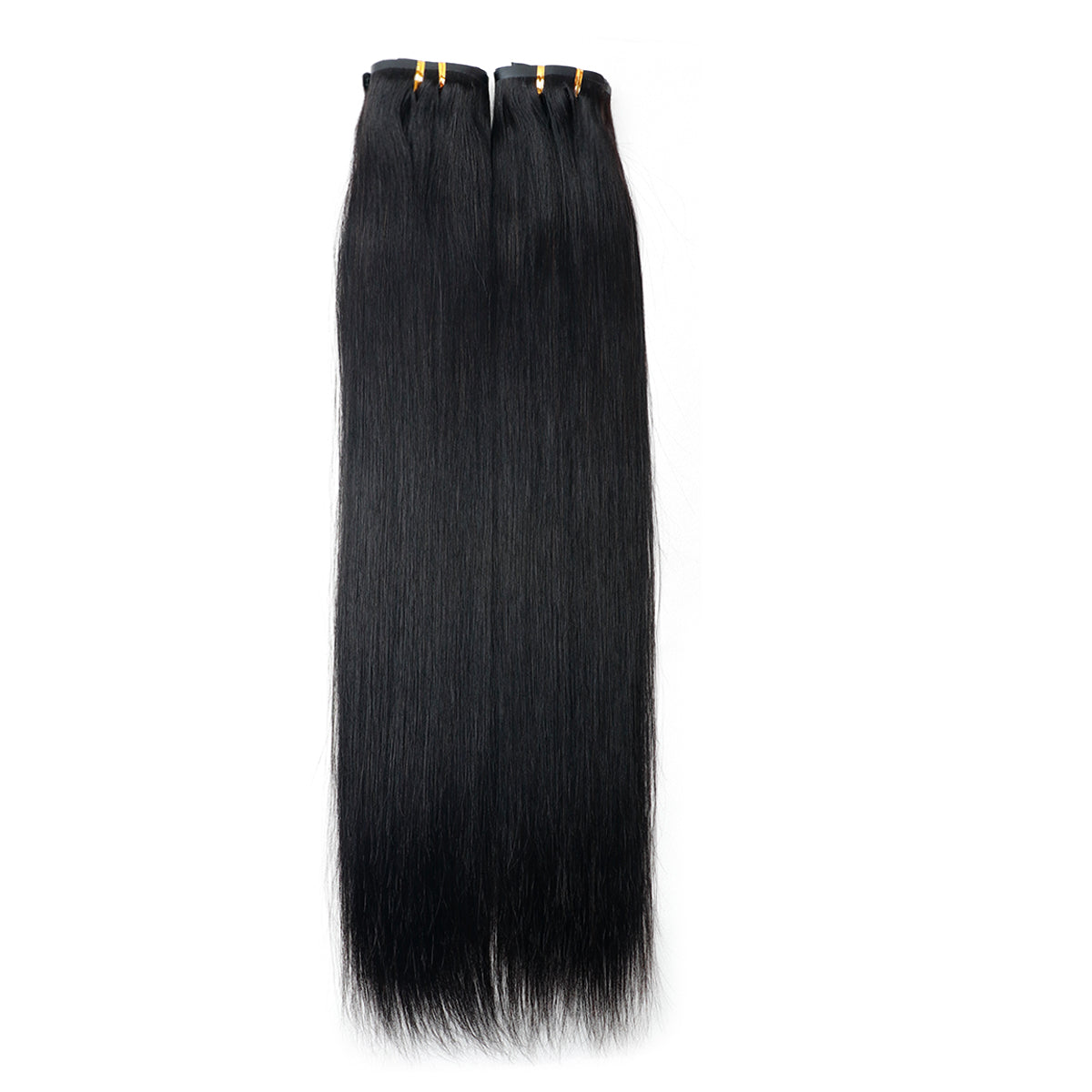 Straight Clip-in Hair Extensions – 100% Real Human Hair, 240g (2 Pack), 20” Natural Black