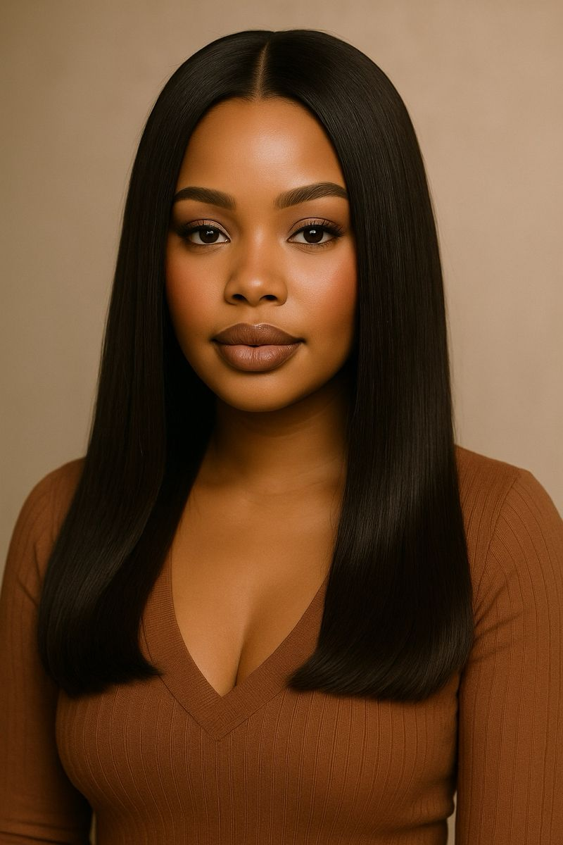 Straight Clip-in Hair Extensions – 100% Real Human Hair, 240g (2 Pack), 20” Natural Black