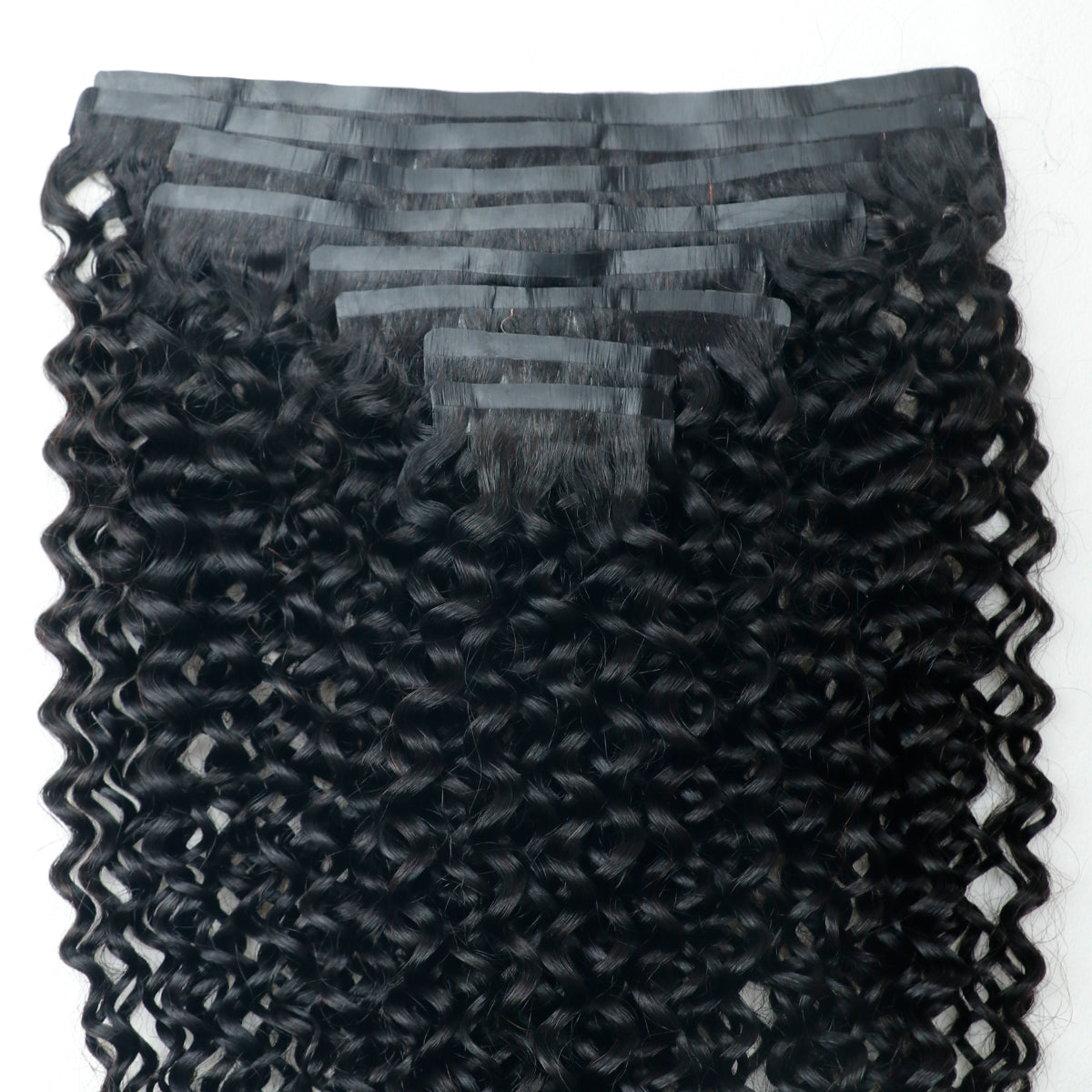 Curly Clip-in Hair Extensions - Real Human Hair, 2 Pack, 240g, 20inch, Natural Black